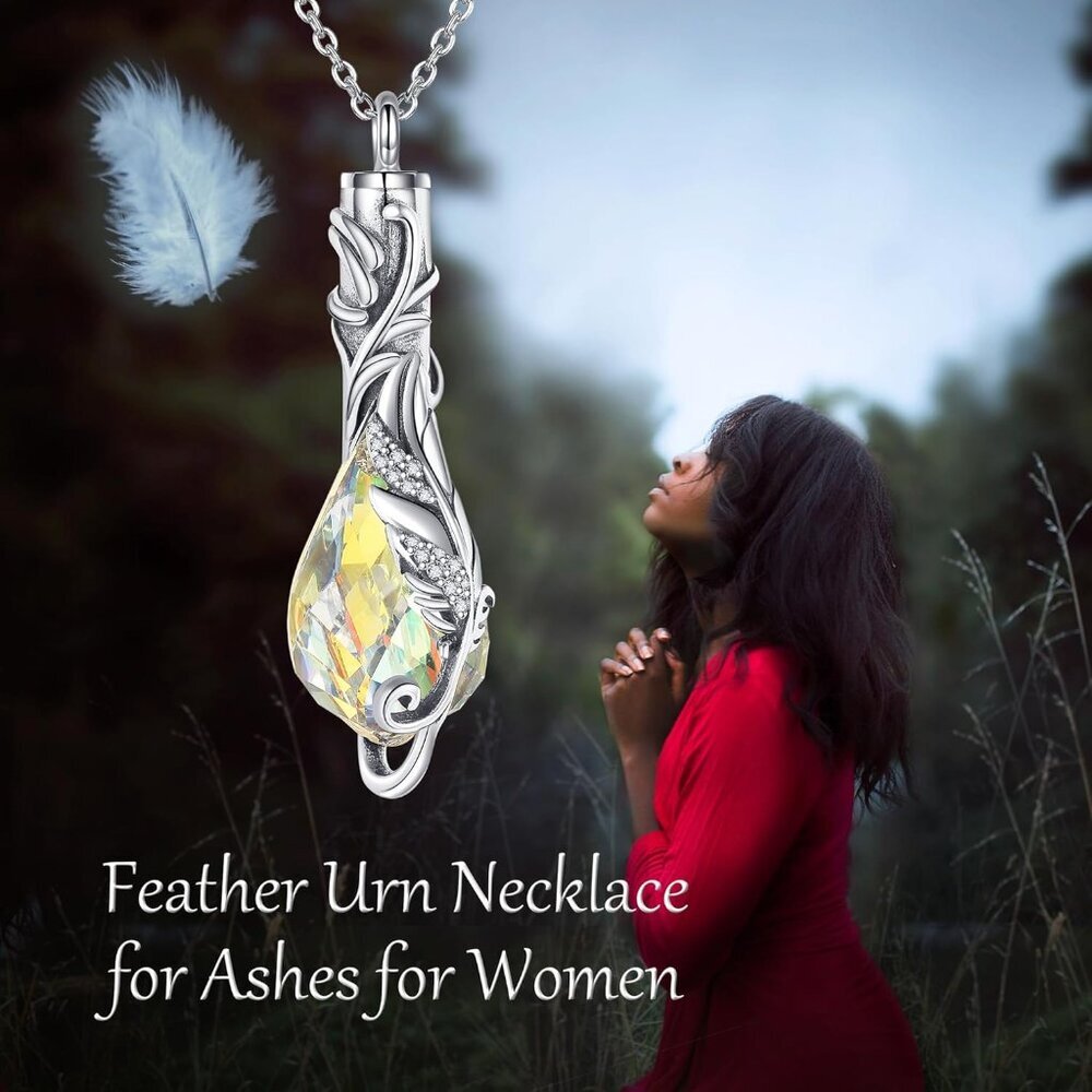 Heart/Cross/Infinity Moonstone Urn Necklace for ashes for Women Sterling Silver - Picture 6 of 6